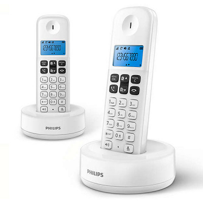 Telefon fără Fir Philips D1612W/34 1,6&amp;quot; 300 mAh GAP (2 pcs) Alb foto