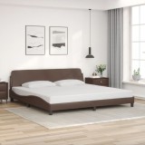 vidaXL Cadru de pat cu tăblie, maro, 200x200 cm, piele ecologică