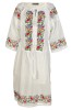 Rochie traditionala dama R24, alb/verde , marimea L