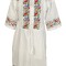 Rochie traditionala dama R24, alb/verde , marimea L