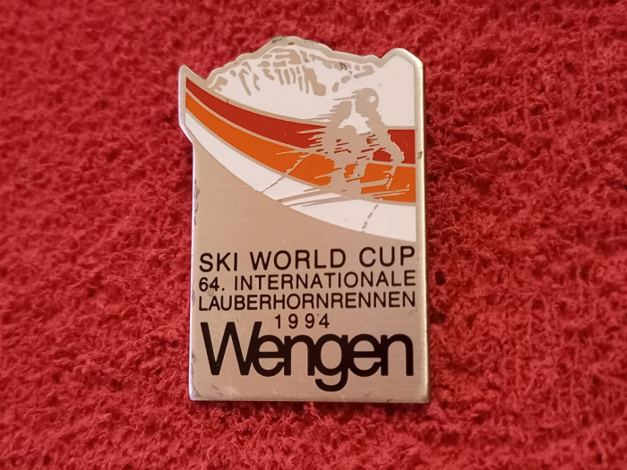 Insigna Ski-Cupa Mondiala de SKI 1994 Lauberhornrennen Wengen