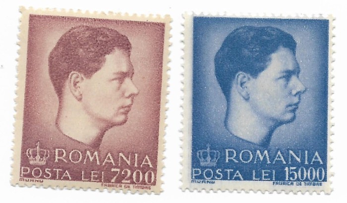 Uzuale Mihai I - format mare, 1947 - valori neobliterate