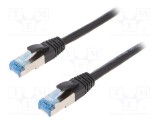 Cablul Patch Cord S/FTP 6a 0,5m Cu PUR Negru 27AWG IP20 LOGILINK