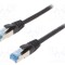 Cablul Patch Cord S/FTP 6a 0,5m Cu PUR Negru 27AWG IP20 LOGILINK