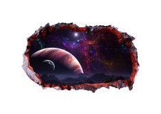 Autocolant decorativ, Gaura in perete, Planete, Multicolor, 83 cm, 174ST-1 foto