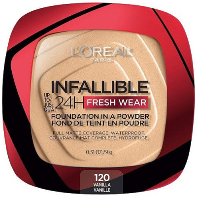 Pudra de fata, Loreal, Infallible 24H Fresh Wear, Foundation In A Powder, 120 Vanilla, 9 g foto