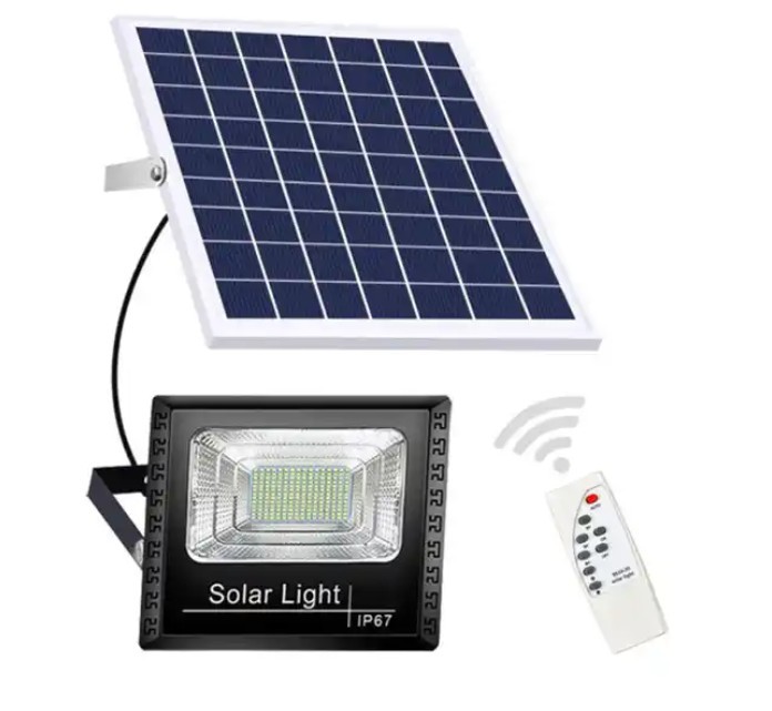 LED проектор, 400W, IP67, Със соларен панел, Дистанционно управление