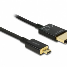 Cablu HDMI la micro HDMI-D T-T 3D 4K 3m Activ Slim Premium, Delock 84784