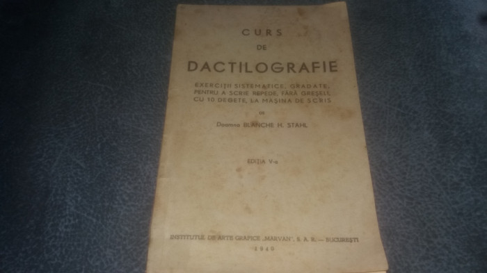 BLANCHE H STAHL - CURS DE DACTILOGRAFIE 1940