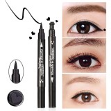 Tus lichid pentru ochi, flippy, 2 capete, eyeliner si stampila inima, pentru ochi si corp, 50 g, rezistent la apa, 12.7 x 3 cm, negru