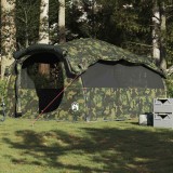 VidaXL Cort de familie tunel pentru 6 persoane, camuflaj, impermeabil