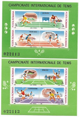 Romania (176b) - Campionate Internationale de Tenis,1988, blocuri neoblit.+2 FDC foto