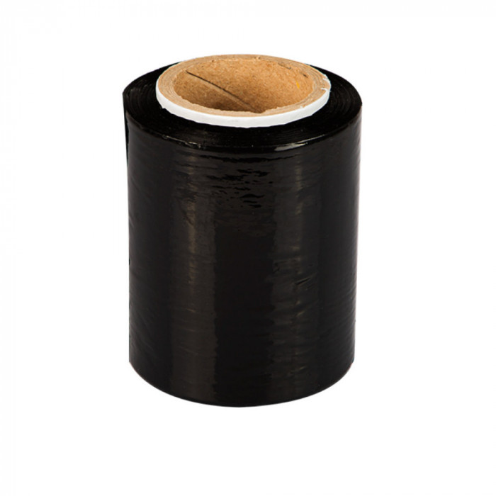 Mini rola 253g folie stretch elastica, PR-9389-BK, 10 cm latime, lungime 150 m, pentru ambalare, neagra