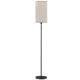 HOMCOM Lampă de Podea cu &Icirc;ntrerupător de Picior din Material Textil cu Efect de In și Metal, &Oslash;25x161,5 cm, Negru | Aosom Romania