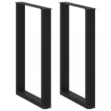 VidaXL Picioare de masă de bar &icirc;n formă de U, 2 buc., negru, 60x(90-91) cm, oțel 4013224