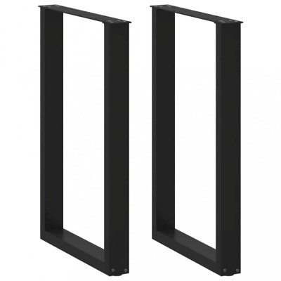 vidaXL Picioare de masă de bar &amp;icirc;n formă de U, 2 buc., negru, 60x(90-91) cm, oțel 4013224 foto