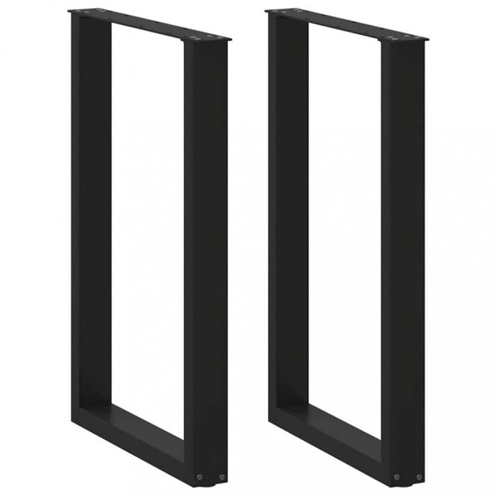 vidaXL Picioare de masă de bar &icirc;n formă de U, 2 buc., negru, 60x(90-91) cm, oțel 4013224