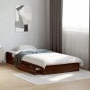 VidaXL Cadru de pat cu sertare stejar maro 75x190 cm lemn prelucrat 3280719