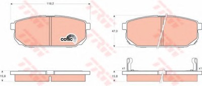 Set placute frana,frana disc KIA SORENTO I (JC) (2002 - 2009) TRW GDB3344 foto