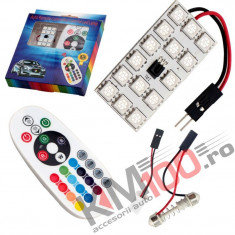 Placute LED RGB cu 15 SMD pentru plafoniera cu telecomanda (28 x 43 mm) - set 2 buc. foto