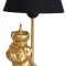 Lampa de masa cu un buldog auriu cu coroana CW271