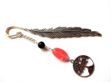 Semn de Carte Arborele Vietii, Quarz Cherry &amp; Onix - Handmade, Pietre Semipretioase