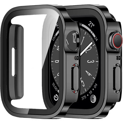 Protectie rama + folie sticla ceas Apple Watch seria 7 8 45mm foto