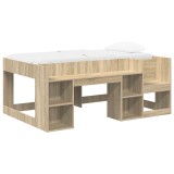 vidaXL Cadru de pat pentru copii cu depozitare Stejar Sonoma 3422621