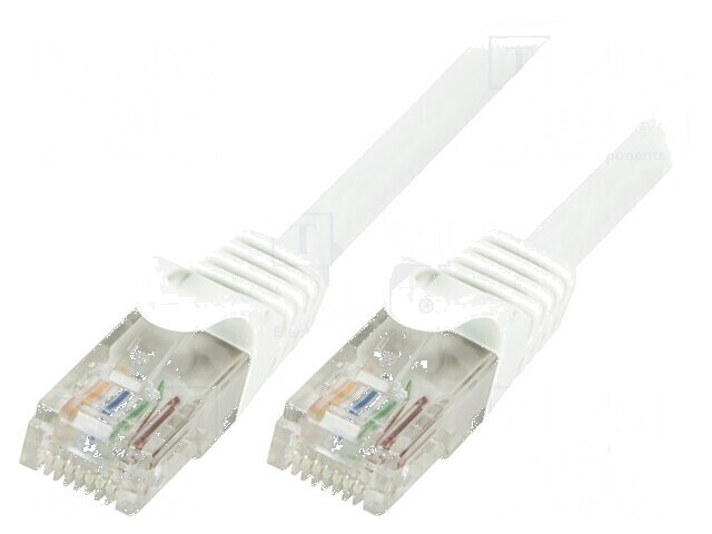 Cablul Patch U/UTP 6 litat CCA PVC alb 1m 24AWG
