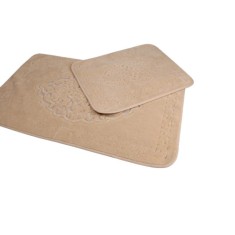 Set de 2 covorase pentru baie, bumbac 100%, Antique Bej