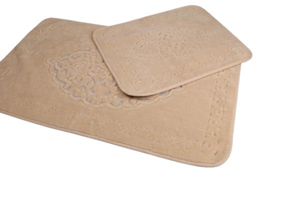 Set de 2 covorase pentru baie, bumbac 100%, Antique Bej
