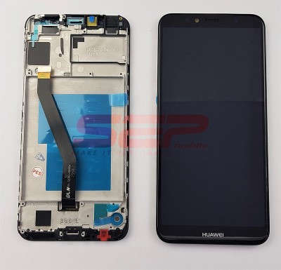 LCD+Touchscreen cu Rama Huawei Y6 2018 BLACK foto