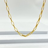 Cumpara ieftin Colier Essential Link Argint 925 Placat Aur Galben
Cu Zale Rectangulare si Inchidere Carabina, 40+5cm