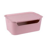 Cutie depozitare, 15 l, 39 x 26 x 15.5 cm, plastic, capac inclus, Roz, General