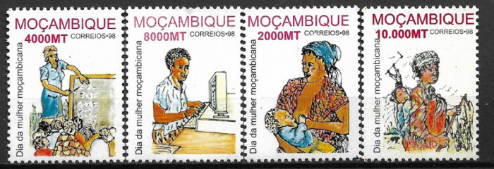 B0367 - Mozambic 1998 - Ziua femeii 4v neuzat,perfecta stare