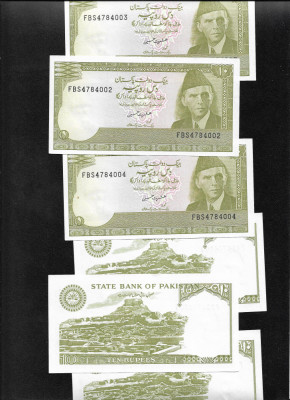 Pakistan 10 rupees rupii 1986 unc pret pe bucata foto