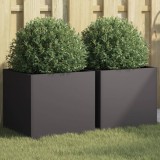Cumpara ieftin Jardiniere, 2 buc., negru, 42x40x39 cm, oțel