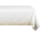 Fata de masa, flippy, din peva, imprimeu buline, 137 x 274 cm, impermeabila, fara pete, curatare rapida, crem