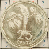 Belize 25 cents 1978 argint - tiraj 3342 - km 49a - A009, America Centrala si de Sud