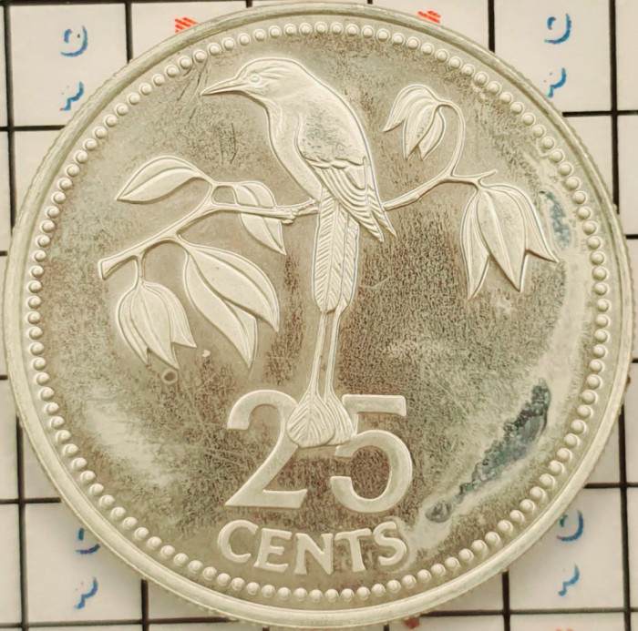 Belize 25 cents 1978 argint - tiraj 3342 - km 49a - A009