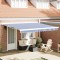 vidaXL Marchiză Retractabilă Manuală Albă și Albastră 400x300 cm