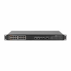 Switch Dahua PFS4218-16ET-240 16 porturi PoE + 2 Port Gigabit + 2 SFP Combo, 240W SafetyGuard Surveillance