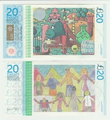 SV * Marea Britanie / UK 20 BRISTOL POUND 2018 - 2021 UNC bancnota regionala