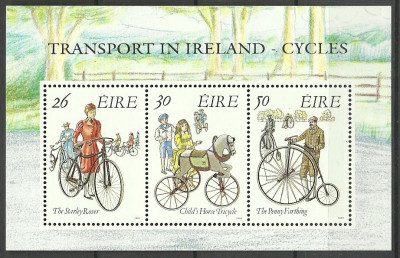 Irlanda 1991 - Biciclete, ciclism, bloc neuzat foto