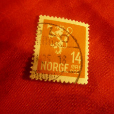 Timbru Norvegia 1926 val. 14ore Emblema, stampilat