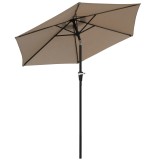 Outsunny Umbrelă de Grădină &Icirc;nclinabilă, pentru Terasă cu Deschidere cu Manivelă, Kaki, 2.3x2 m | Aosom Romania