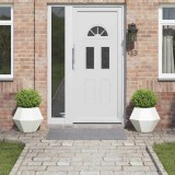 Cumpara ieftin Jardiniera 2 pcs Alb 50 x 50 x 40 cm Otel