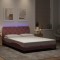 vidaXL Cadru de pat cu lumini LED, roz, 140x190 cm, catifea 3213854