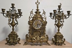 Ceas de semineu mecanic 3 piese Hermle 1978