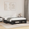 VidaXL Cadru de pat, negru, 120x190 cm, lemn prelucrat